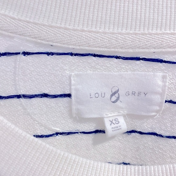 New Lou & Grey Cream Embroidered Navy Blue Polka Dots Zippers Both Sides Size XS - Picture 4 of 11